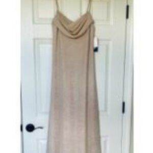 Nude, beige,  gold shimmer gown - NEW